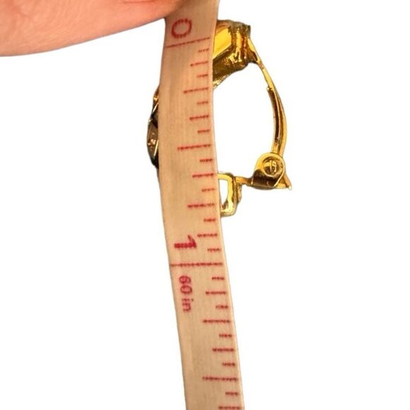 Swarovski Gold Toned & Black Crystal Clip On Earrings - Picture 7 of 7